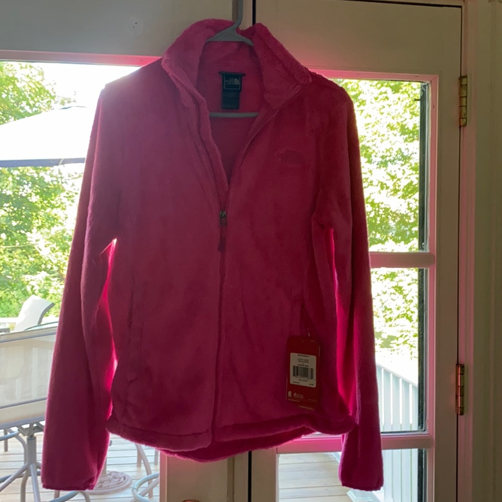 Pink fleece North Face jacket